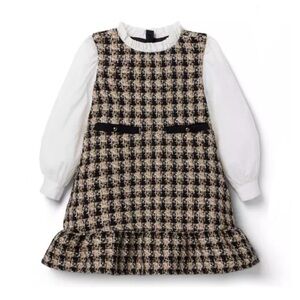 Plaid Sleeveless Dress with White Sleeves